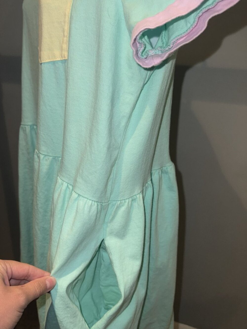 My Violet Cadoodle Mint Pastel Colorblock T-Shirt Dress Size M Pockets - Picture 4 of 7